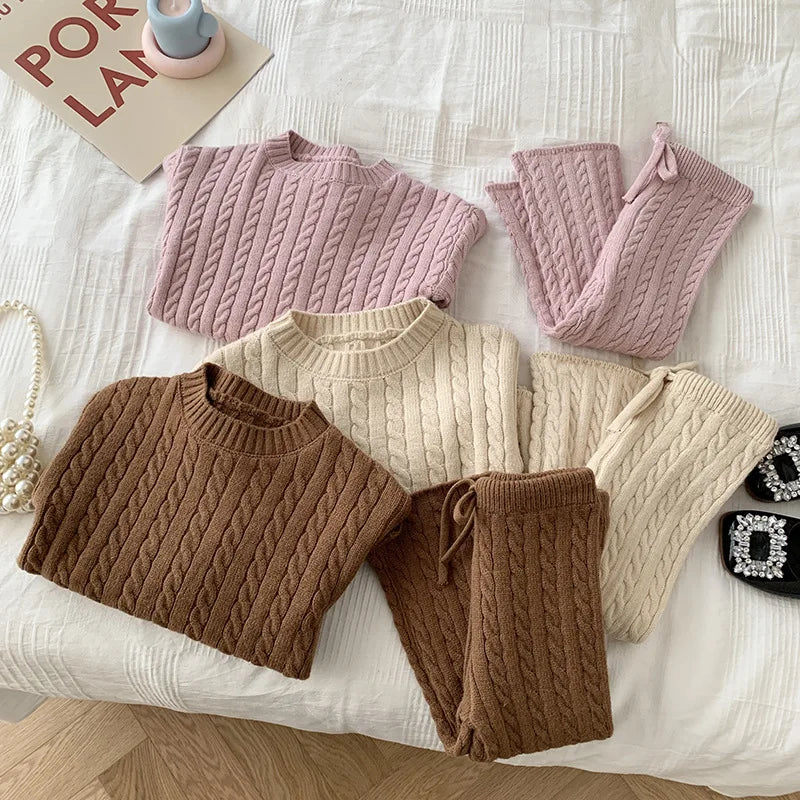 TinyCharm Gebreide Trui & Broek Set voor Kinderen