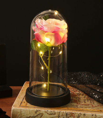 EternaGlow Eeuwige Roos met LED onder Stolp – Romantisch Cadeau voor Moederdag & Valentijn
