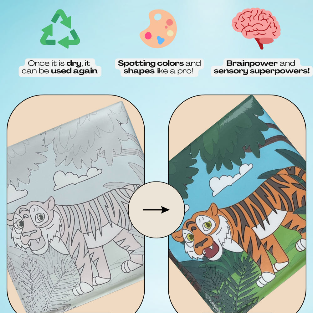 Magisch Waterkleurboek voor Peuters – Herbruikbaar, Rommelvrij en Perfect voor Badtijd & Reizen
