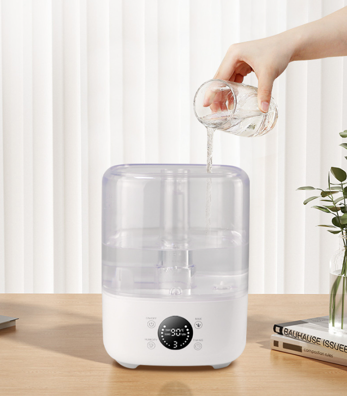 FreshMist Smart Humidifier – 5L Ultrasone Luchtbevochtiger met App, Essentiële Oliën & Babyveilig