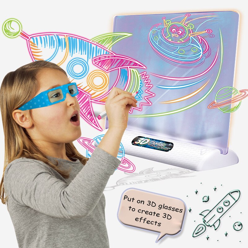 LumiSketch HoloBoard – 3D LED Tekenbord voor Kinderen met Magische Lichteffecten