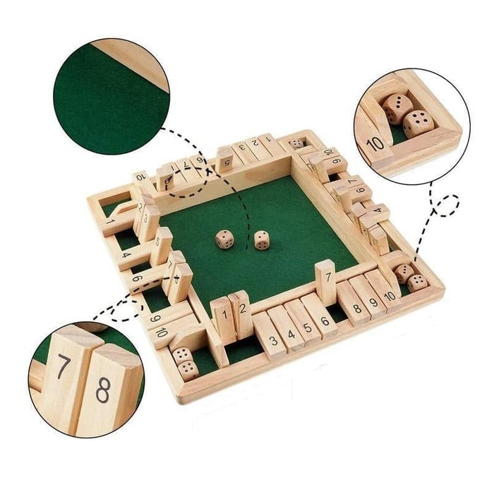 Houten Rekenspel met Dobbelstenen – Educatief Spel