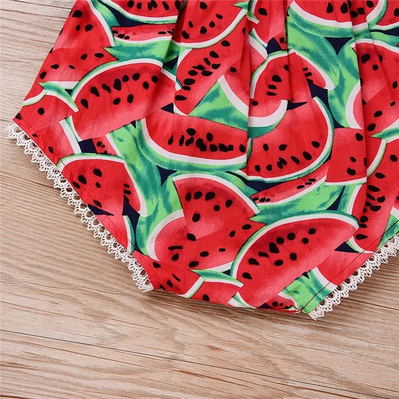 Zomerjurk Meisje met Watermeloenprint – Luchtige Kinderjurk van 100% Katoen | LivelyLoops Maat 0-3 Jaar