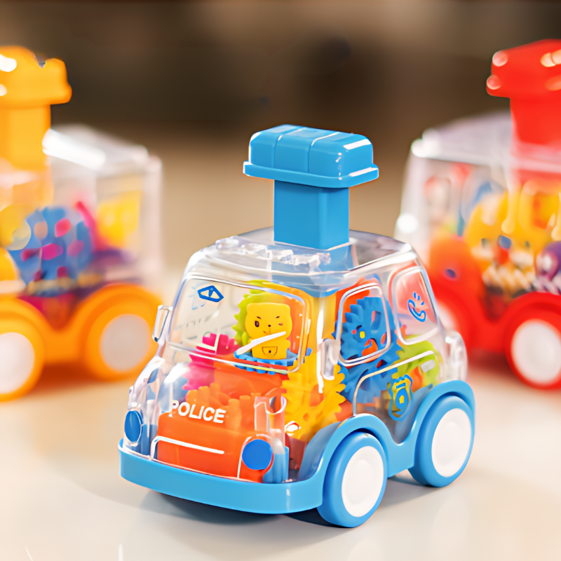 Educatieve Speelauto – Lichtgevende Tandwielen & Push-and-Go voor 1-3 Jaar