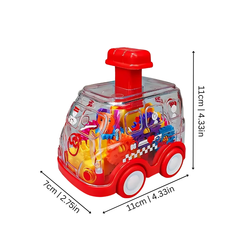 Educatieve Speelauto – Lichtgevende Tandwielen & Push-and-Go voor 1-3 Jaar
