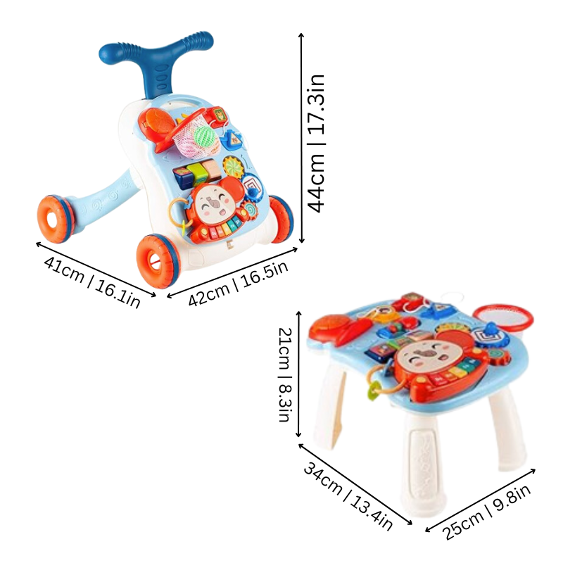 3-in-1 Baby Looptrainer & Speelcentrum – Veilig Leren Lopen & Spelen – Vanaf 7 Maanden