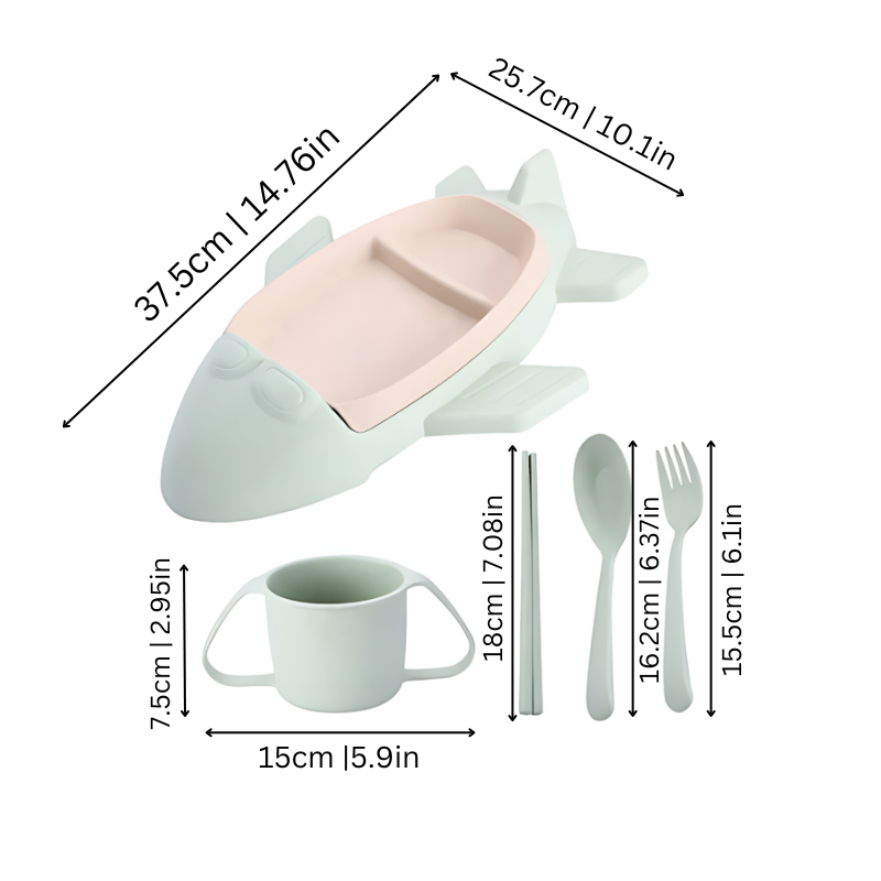 RaceBite Kinder Eetset – Duurzaam & Speels Servies voor Kinderen | Stimuleert Gezond Eetgedrag & Eetplezier aan Tafel