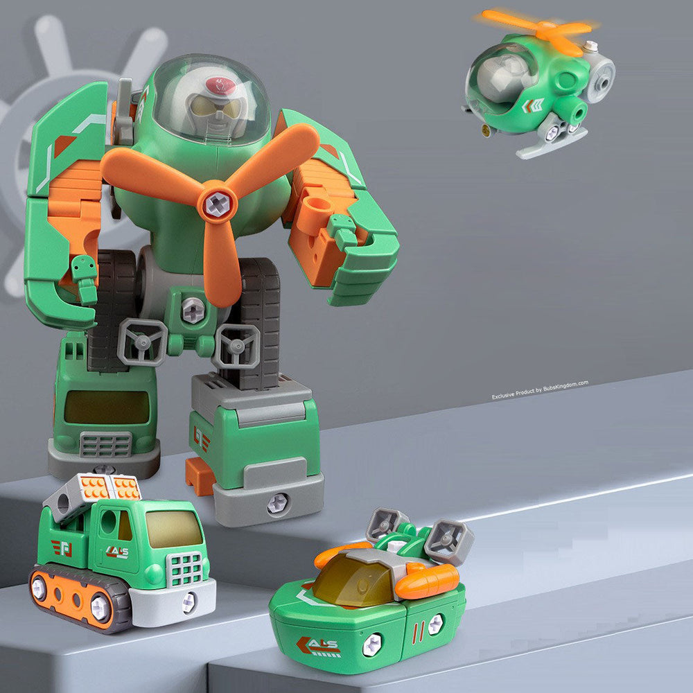 Transformeerbare Robot Speelset – 3-in-1 Legervoertuigen met Licht & Geluid | MechaForge