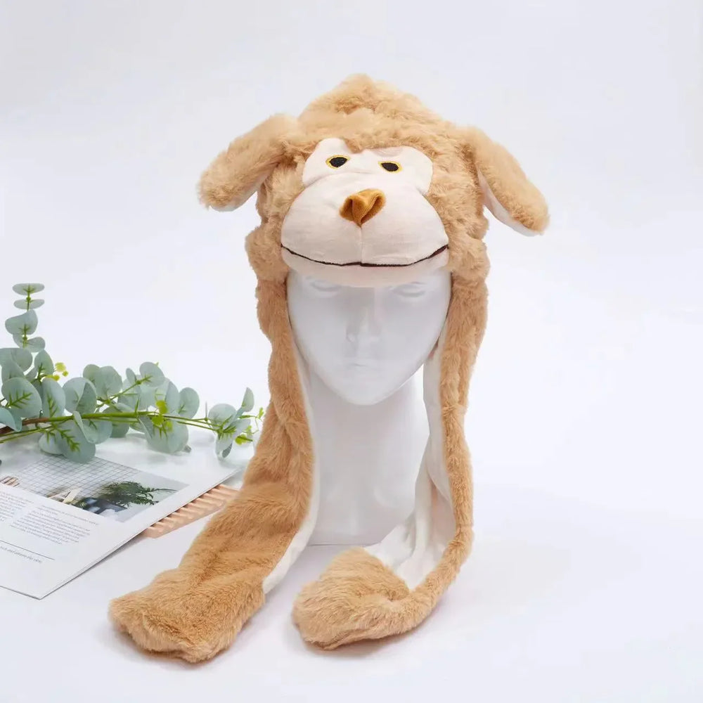 Interactieve Hoed met Beweegbare Oren – Zachte Pluche Winterhoed voor Kinderen & Volwassenen | Perfect voor Cosplay, Feest & Cadeau