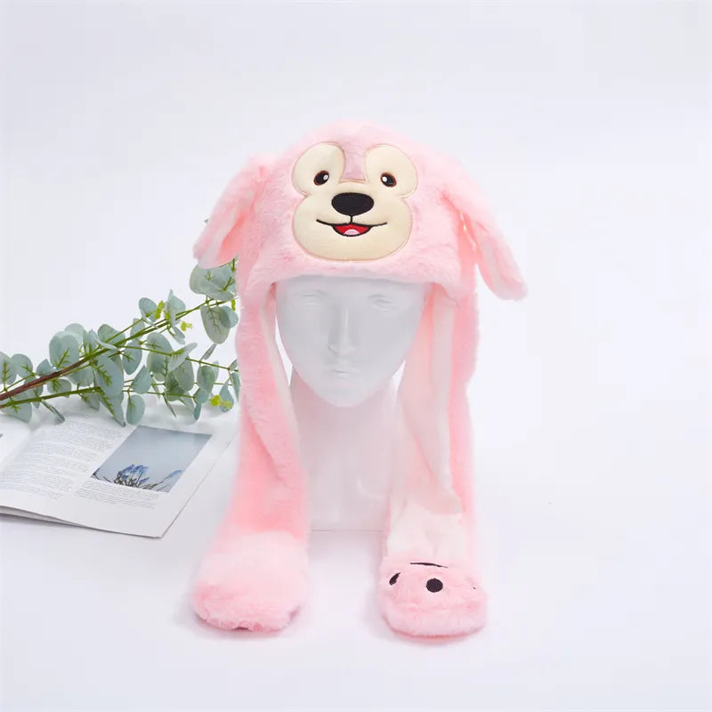 Interactieve Hoed met Beweegbare Oren – Zachte Pluche Winterhoed voor Kinderen & Volwassenen | Perfect voor Cosplay, Feest & Cadeau