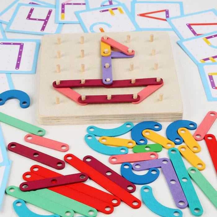 Lerivo Kids ImagiDots Creatiebord – Houten Montessori Prikbord voor Creatief en Educatief Spel