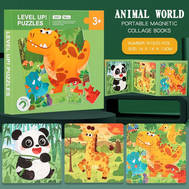 PuzzleVoy Magnetisch Puzzelboek – Educatief Reis Puzzelspel voor Kinderen
