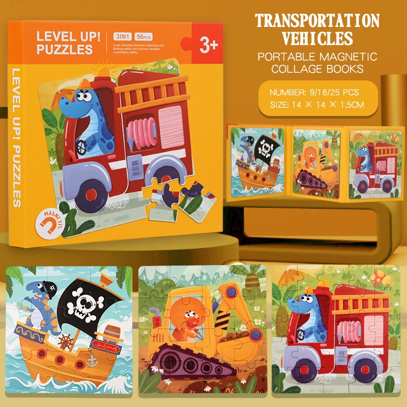 PuzzleVoy Magnetisch Puzzelboek – Educatief Reis Puzzelspel voor Kinderen