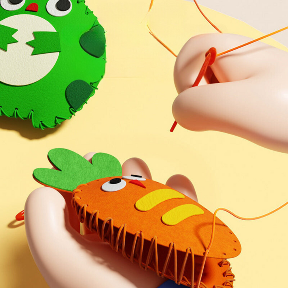 Creatieve Naaikit voor Kinderen – Complete Dieren Knutselset met Garen & Naalden (5+ jaar)