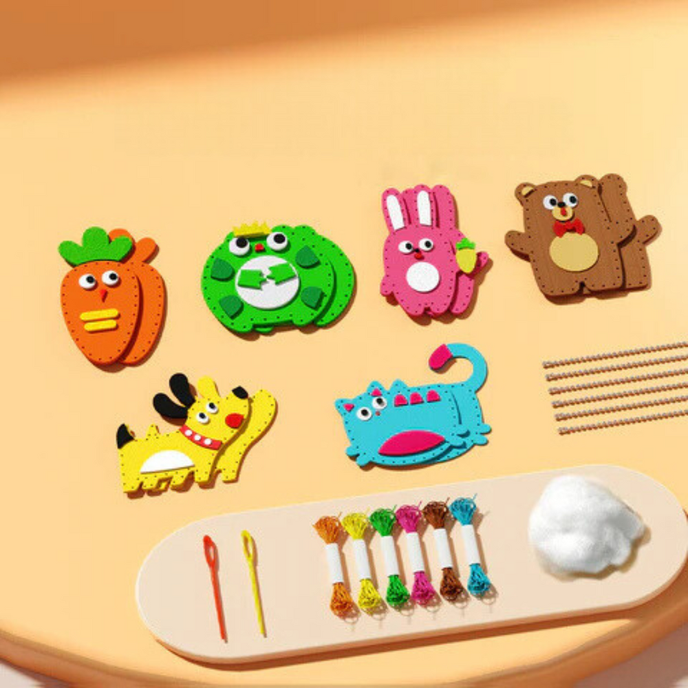 Creatieve Naaikit voor Kinderen – Complete Dieren Knutselset met Garen & Naalden (5+ jaar)