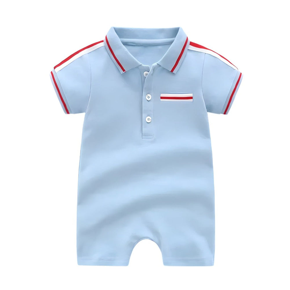 Baby Jongens Classic Polo Captain Jumpsuit – Biologisch Katoenen Romper