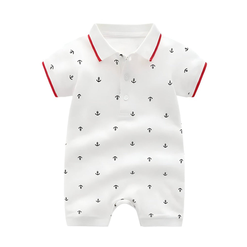 Baby Jongens Classic Polo Captain Jumpsuit – Biologisch Katoenen Romper