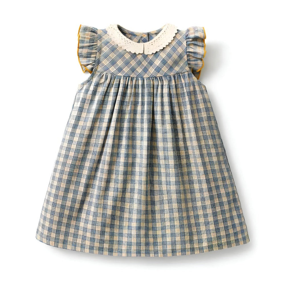 Vintage Geruite Meisjesjurk – Casual & Tijdloos Design