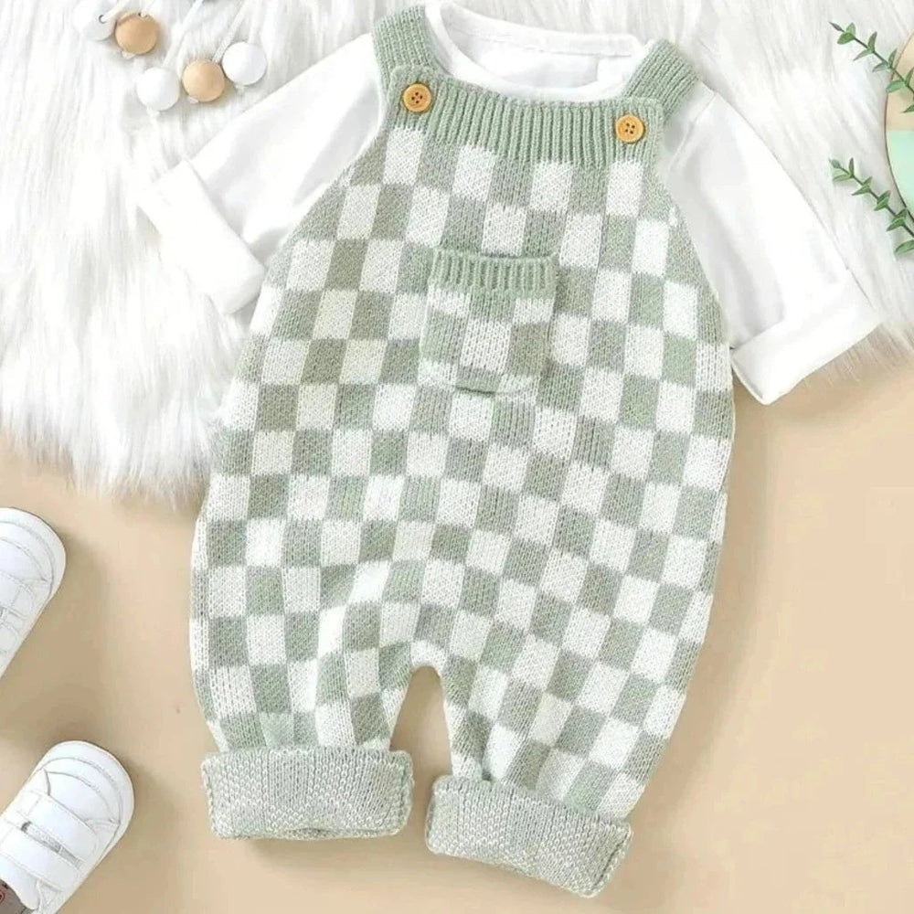 Frankie Geruite 1-Delige Overall – Unisex Baby Tuinbroek
