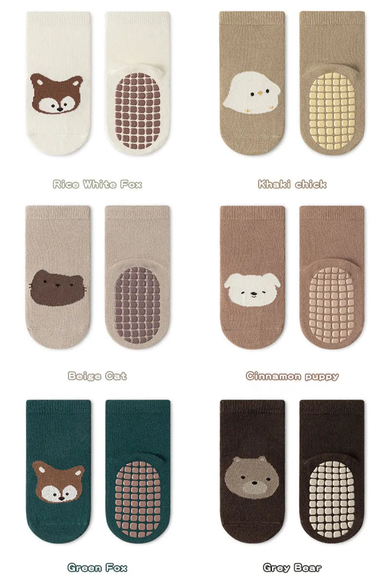 Premium Anti-Slip Kinder Sokken – 6-Pack