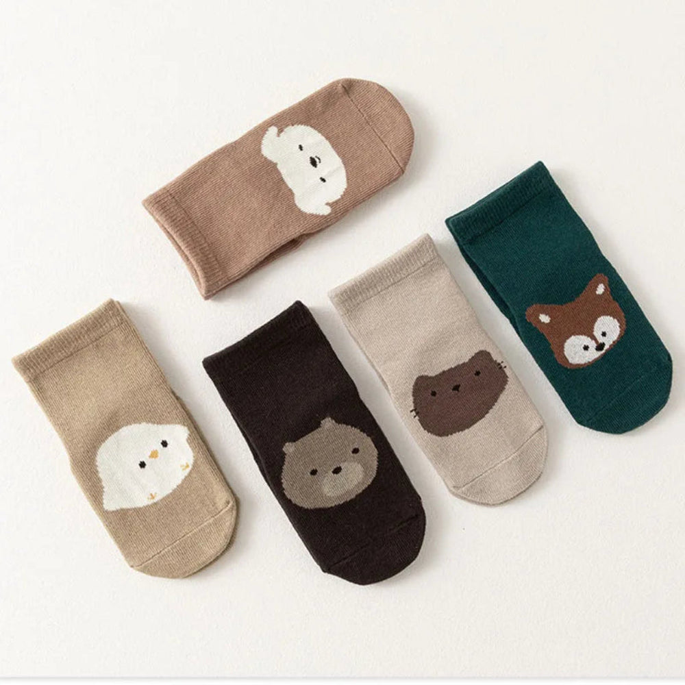 Premium Anti-Slip Kinder Sokken – 6-Pack