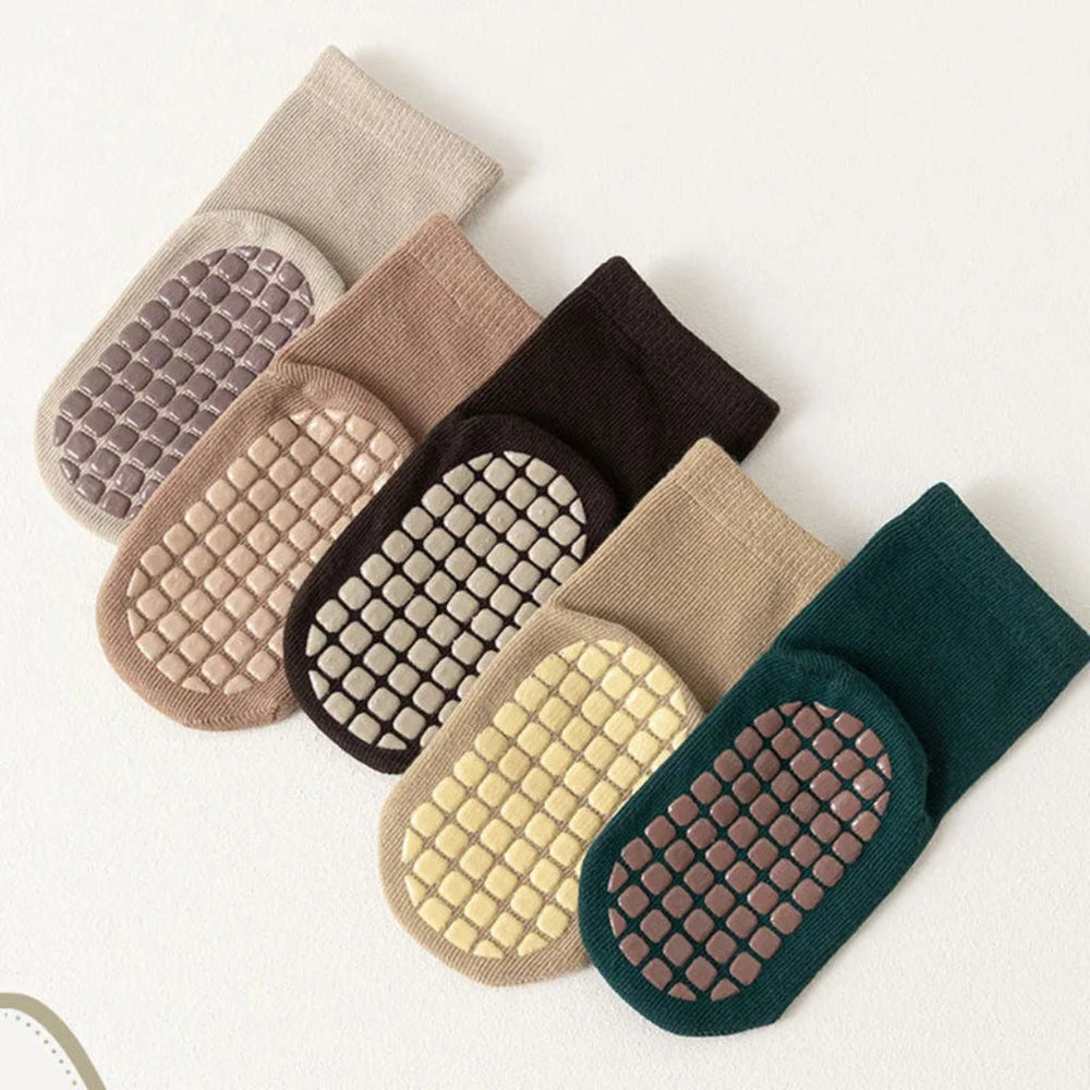 Premium Anti-Slip Kinder Sokken – 6-Pack
