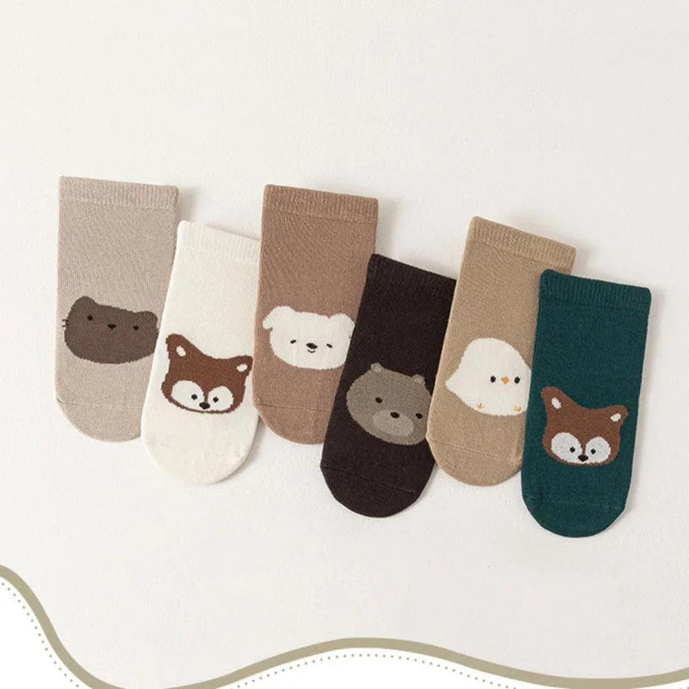 Premium Anti-Slip Kinder Sokken – 6-Pack