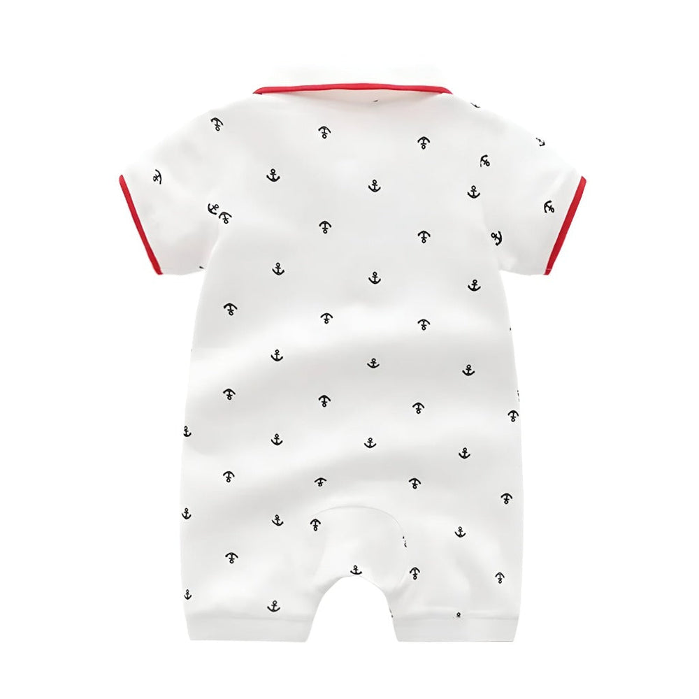 Baby Jongens Classic Polo Captain Jumpsuit – Biologisch Katoenen Romper
