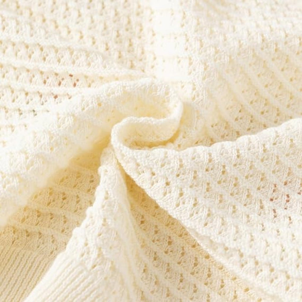 Bloemen Baby Meisjes Vest – Zacht Gebreid Katoenen Cardigan