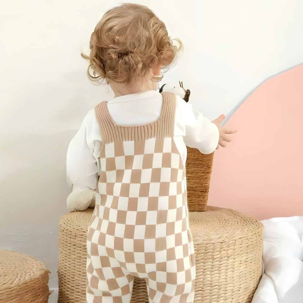 Frankie Geruite 1-Delige Overall – Unisex Baby Tuinbroek