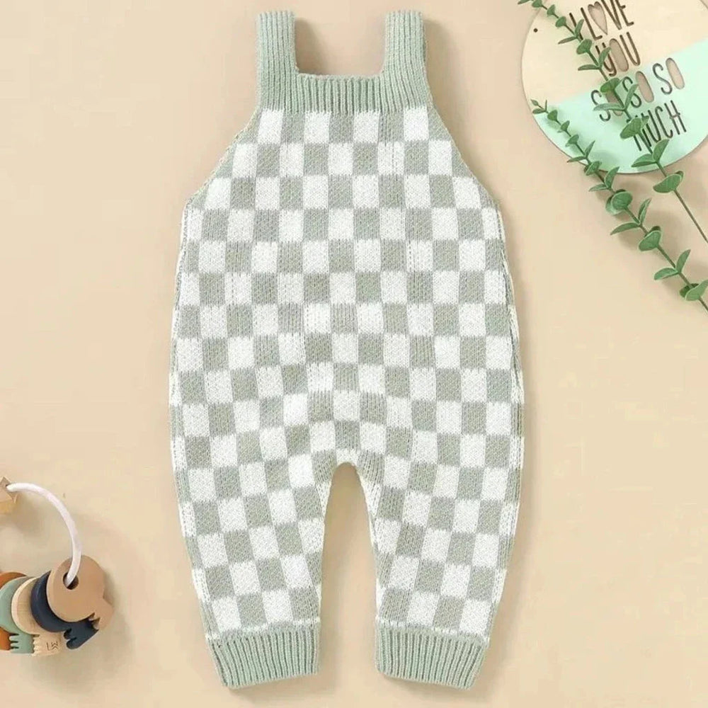 Frankie Geruite 1-Delige Overall – Unisex Baby Tuinbroek