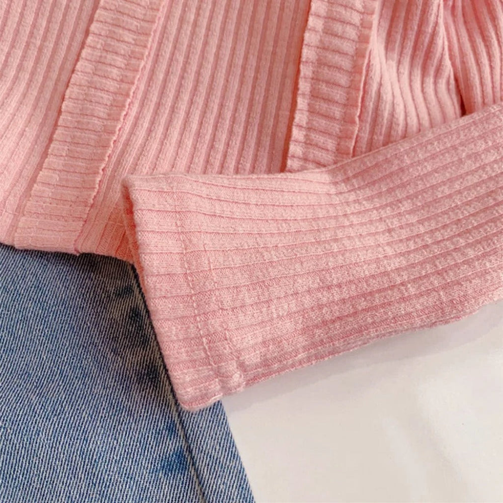 Meisjes 2-Delige Denim Broek & Roze Top Set