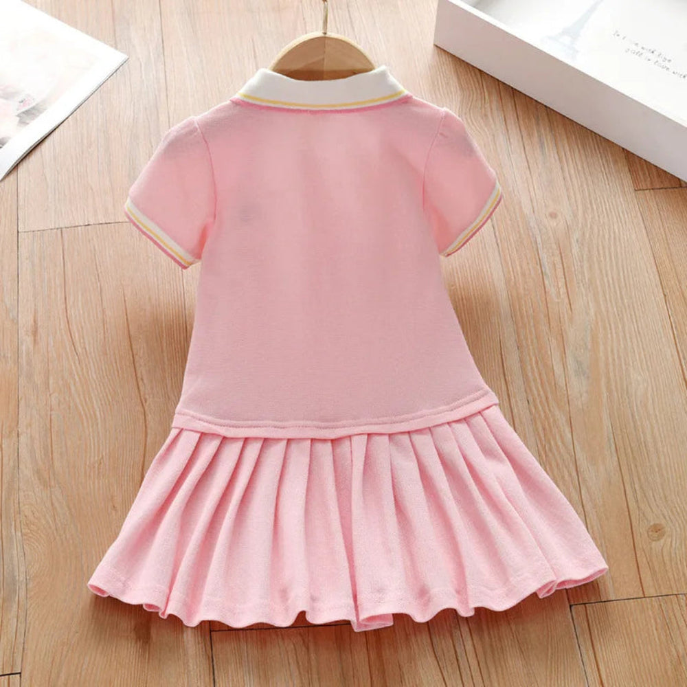 Pink Maven Meisjes Polo Jurk – Tijdloze Elegantie in Roze