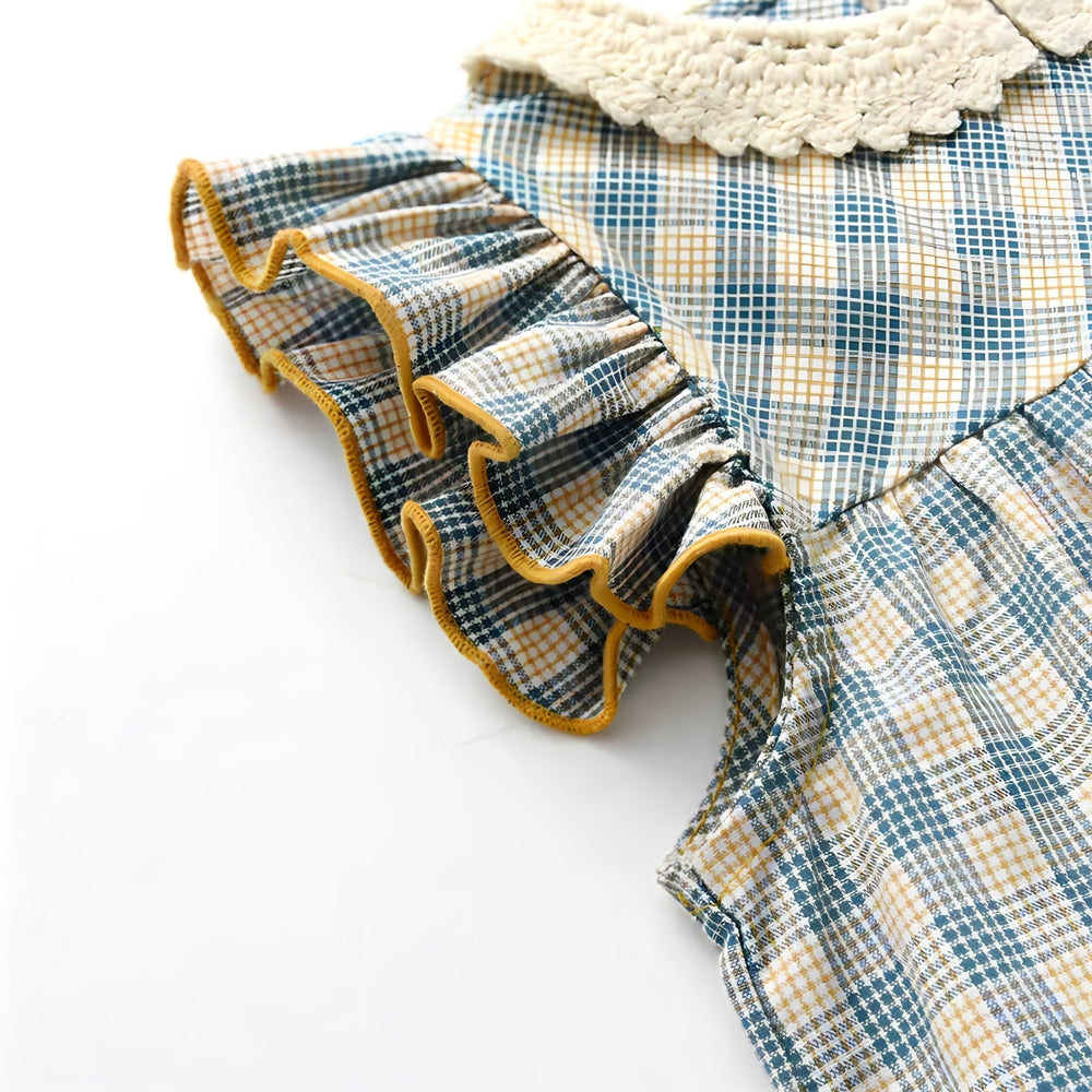 Vintage Geruite Meisjesjurk – Casual & Tijdloos Design