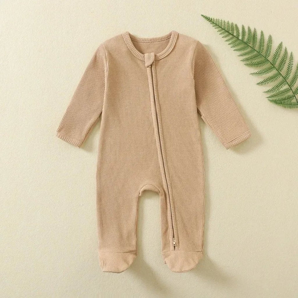 Biologisch Katoenen Baby Romper met Dubbele Rits