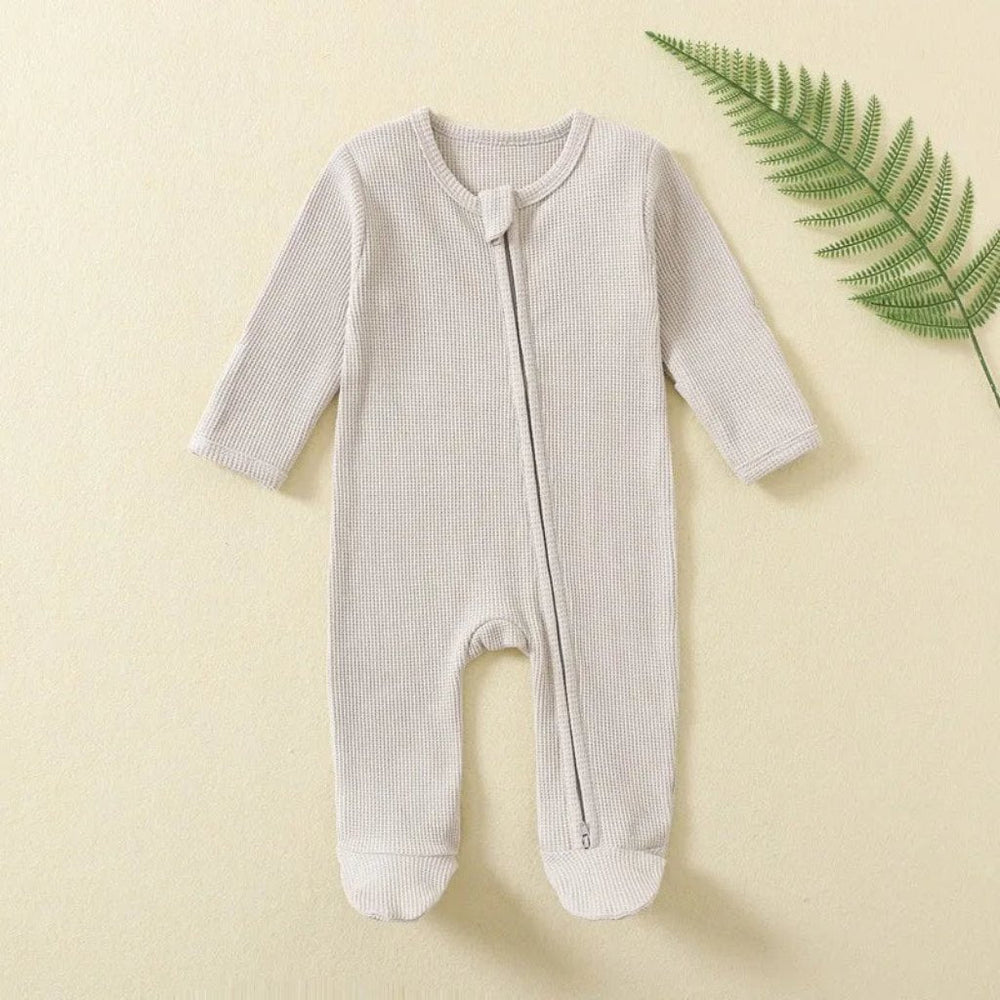 Biologisch Katoenen Baby Romper met Dubbele Rits
