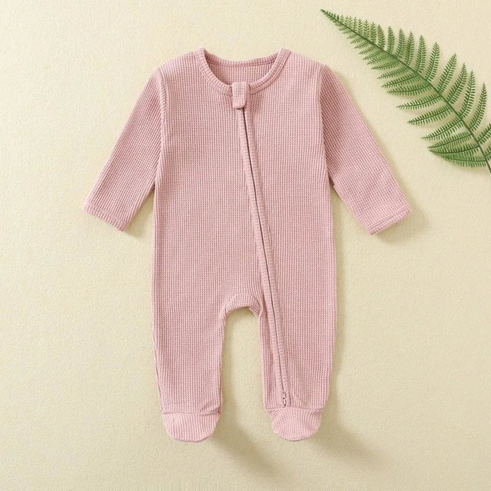 Biologisch Katoenen Baby Romper met Dubbele Rits