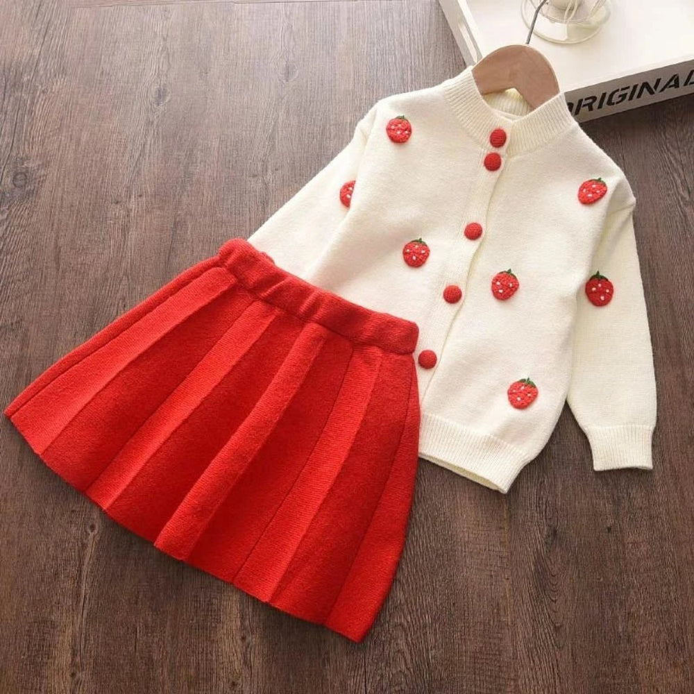 Autumn Iris Meisjes 2-Delige Set – Lange Mouw Top met Rok