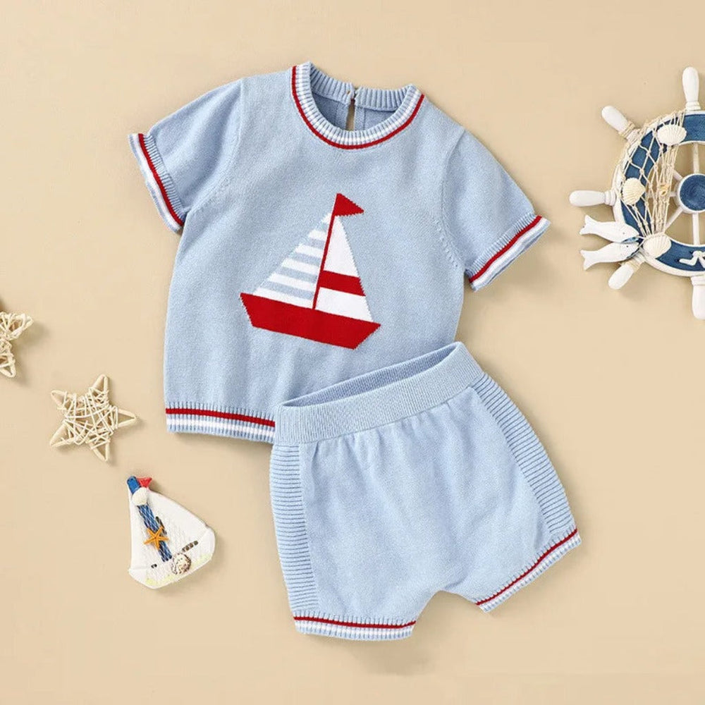 Little Sailors 2-Delige Baby & Peuter Set – Gebreid Zomer Outfit