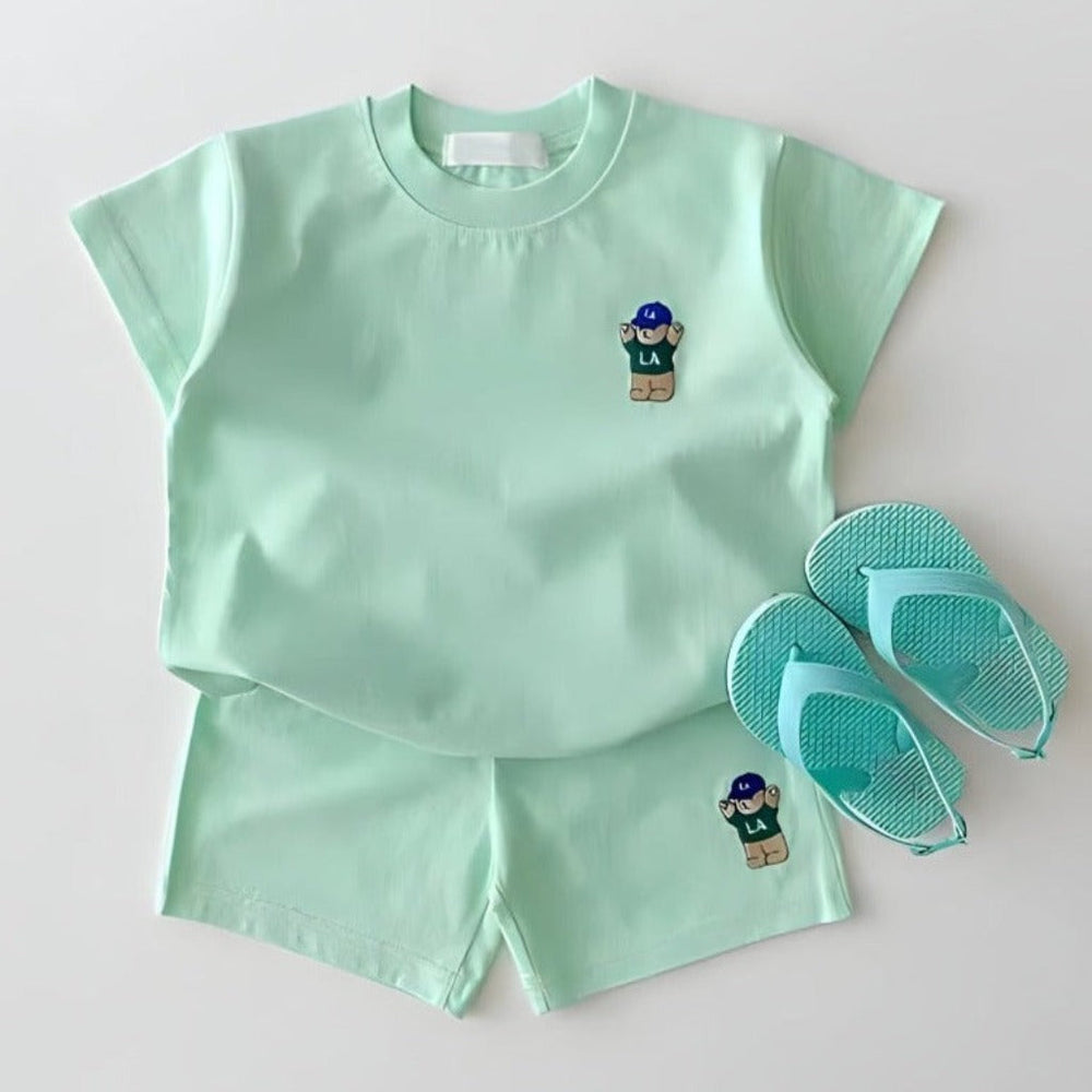 LA Bear 2-Delige Unisex Set – T-Shirt & Short van Biologisch Katoen