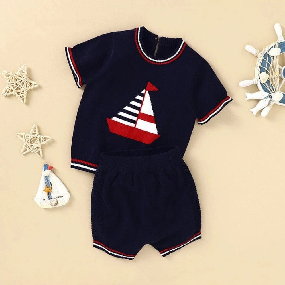 Little Sailors 2-Delige Baby & Peuter Set – Gebreid Zomer Outfit