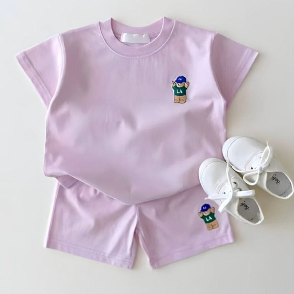 LA Bear 2-Delige Unisex Set – T-Shirt & Short van Biologisch Katoen