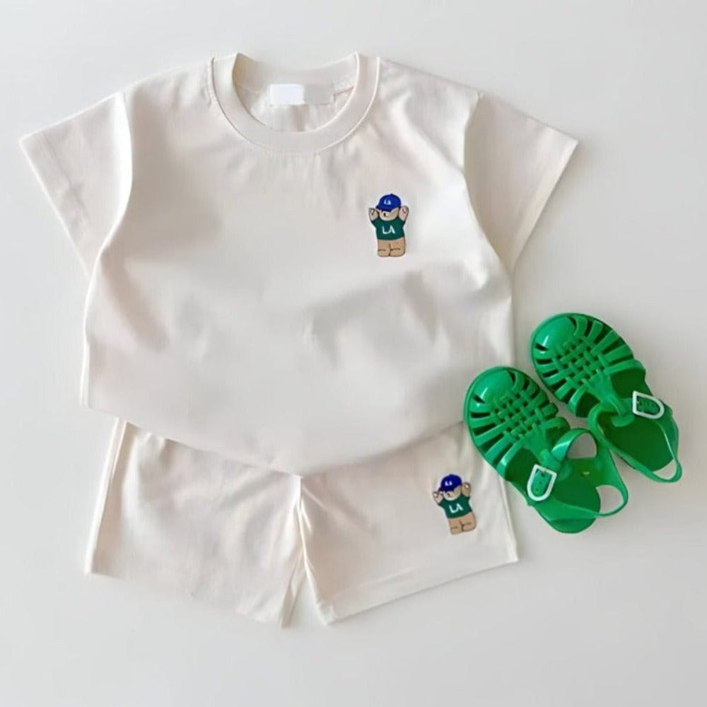 LA Bear 2-Delige Unisex Set – T-Shirt & Short van Biologisch Katoen