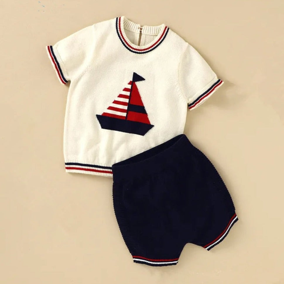 Little Sailors 2-Delige Baby & Peuter Set – Gebreid Zomer Outfit