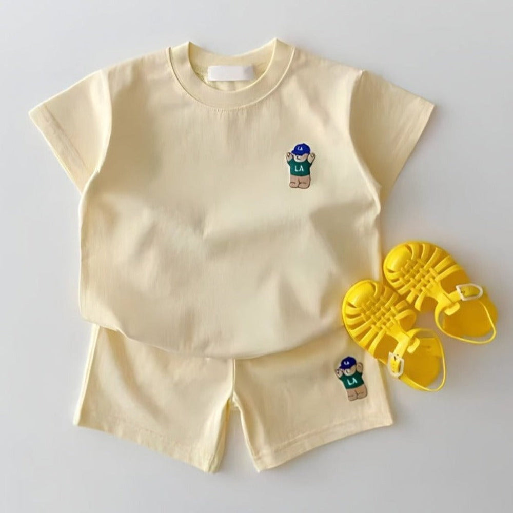 LA Bear 2-Delige Unisex Set – T-Shirt & Short van Biologisch Katoen