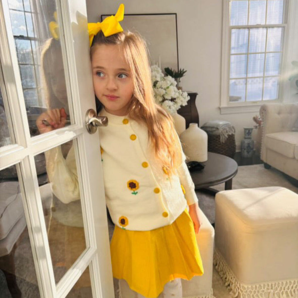 Autumn Iris Meisjes 2-Delige Set – Lange Mouw Top met Rok