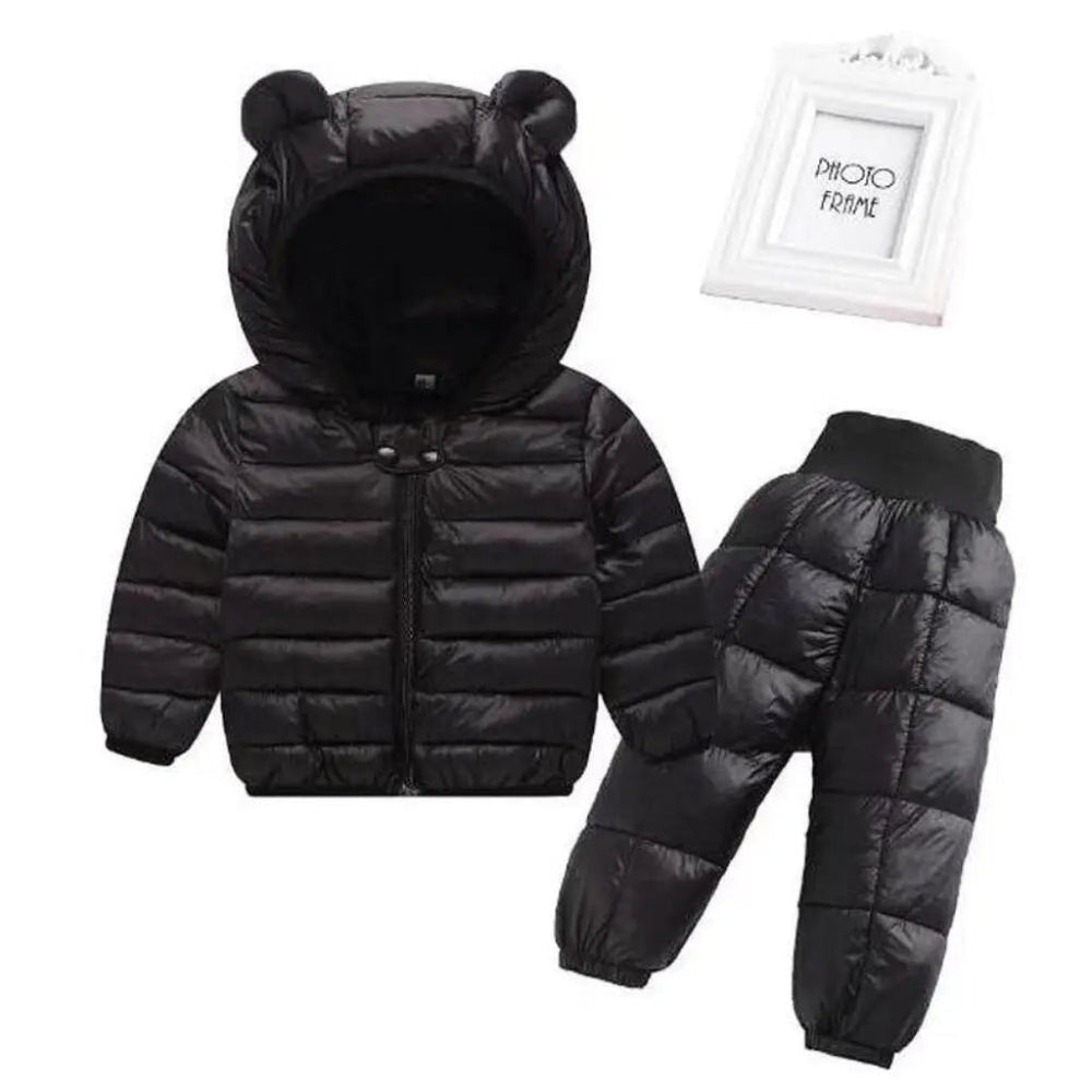 Kids Unisex Puffer Jas & Broek Set met Oortjes (2-Delig)
