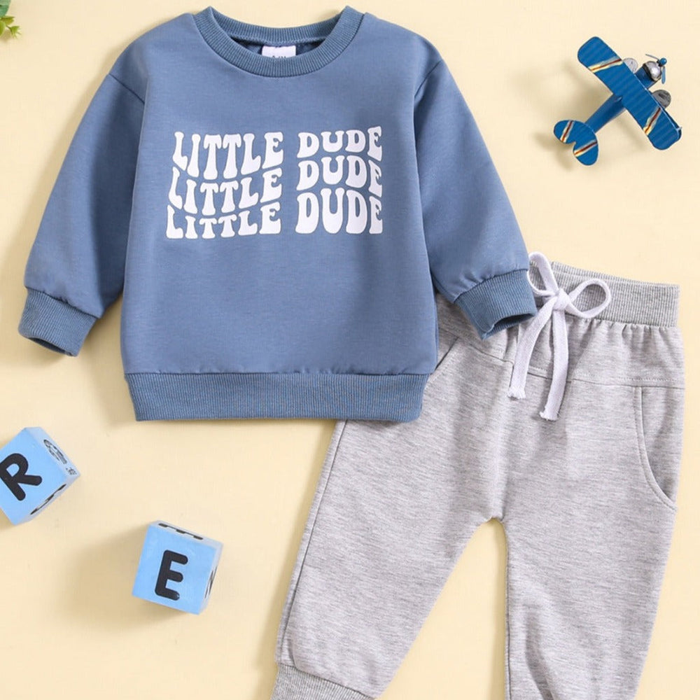 Little Dude Baby & Peuter 2-Delige Set – Comfortabele Sweater & Joggingbroek