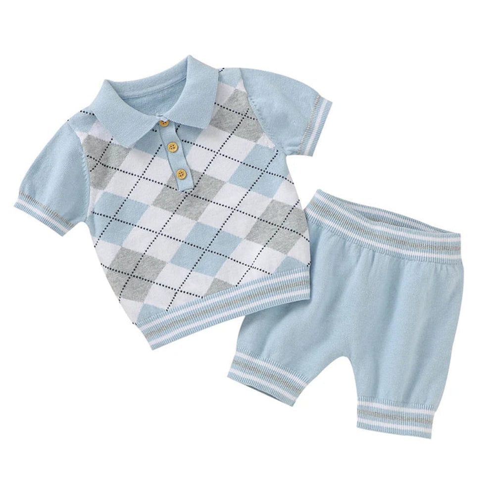 Athens Jongens 2-Delige Set – Gebreide Polo met Short