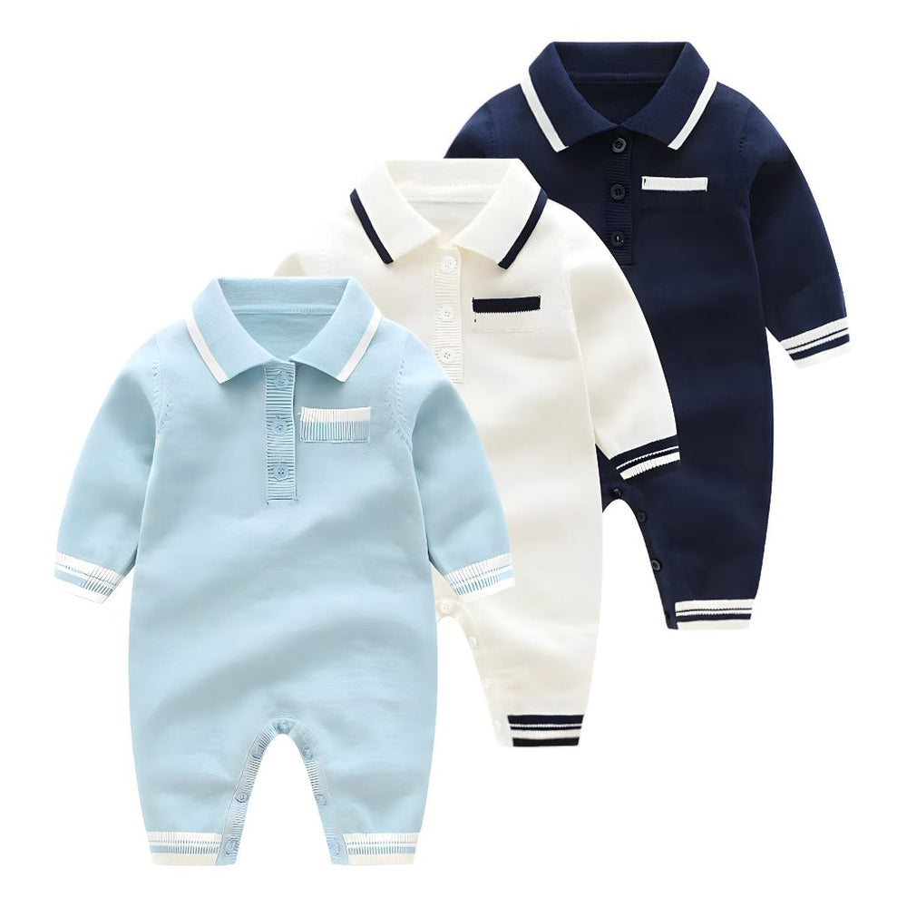 Boulder Bay Klassieke Baby Romper – 100% Katoenen Polo Jumpsuit